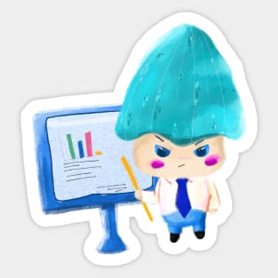 Workaholic mushroom Sticker